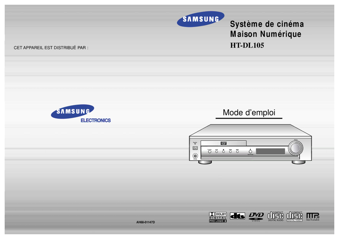 Samsung HTDL105RH/EDC, HTDL105RH/ELS manual AH68-01147D 