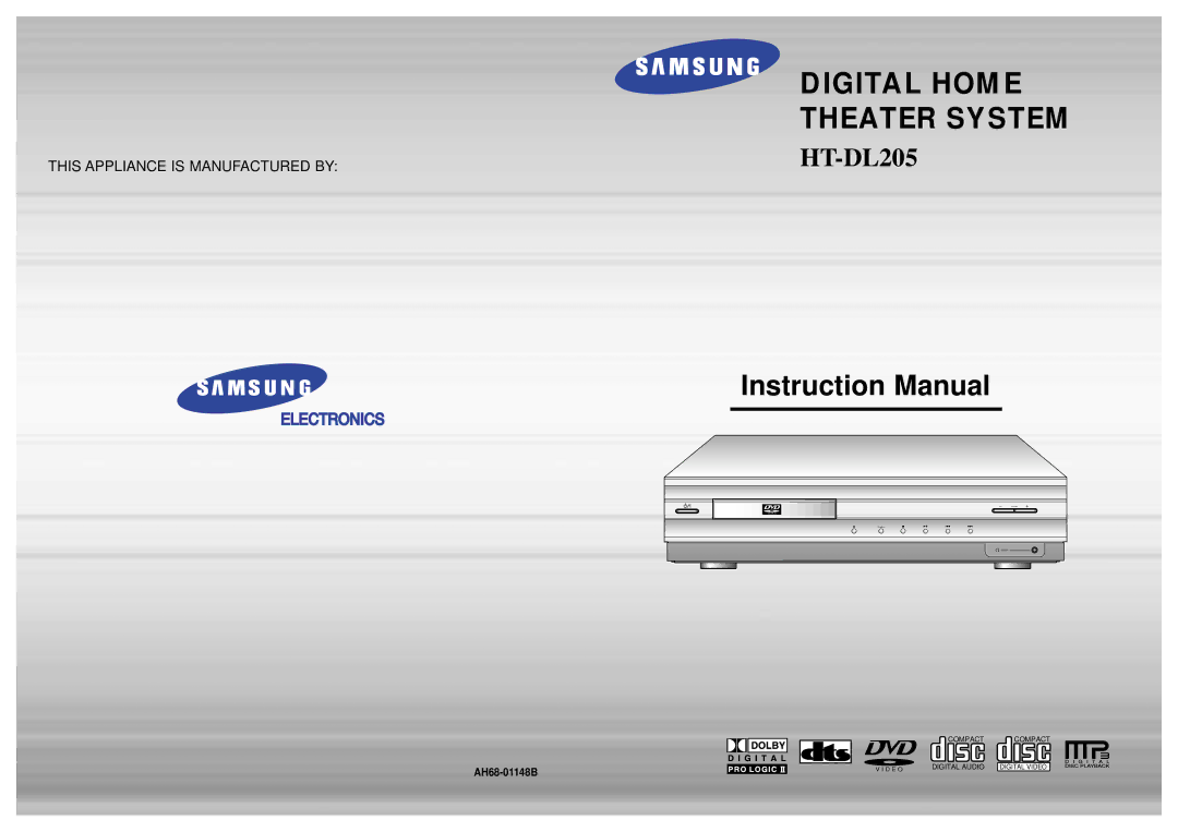 Samsung HTDL205RH/ELS manual AH68-01148B 