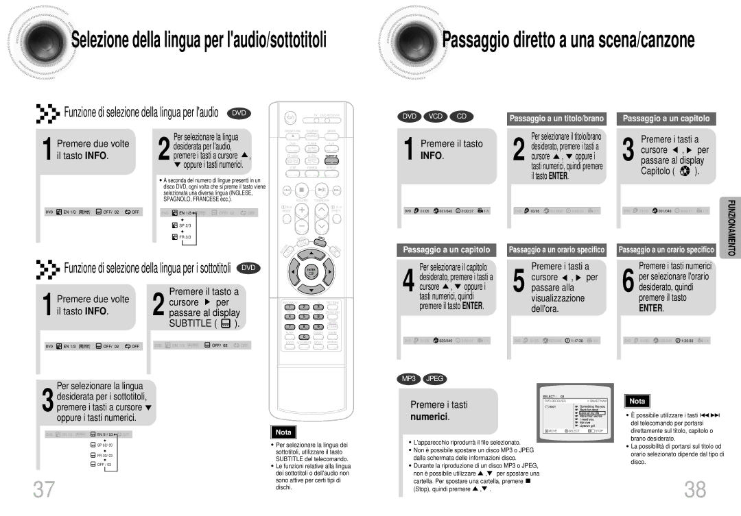 Samsung HTDS400RH/XFO, HTDS400RH/EDC manual Per selezionare la lingua, Oppure i tasti numerici, Premere i tasti a, Capitolo 