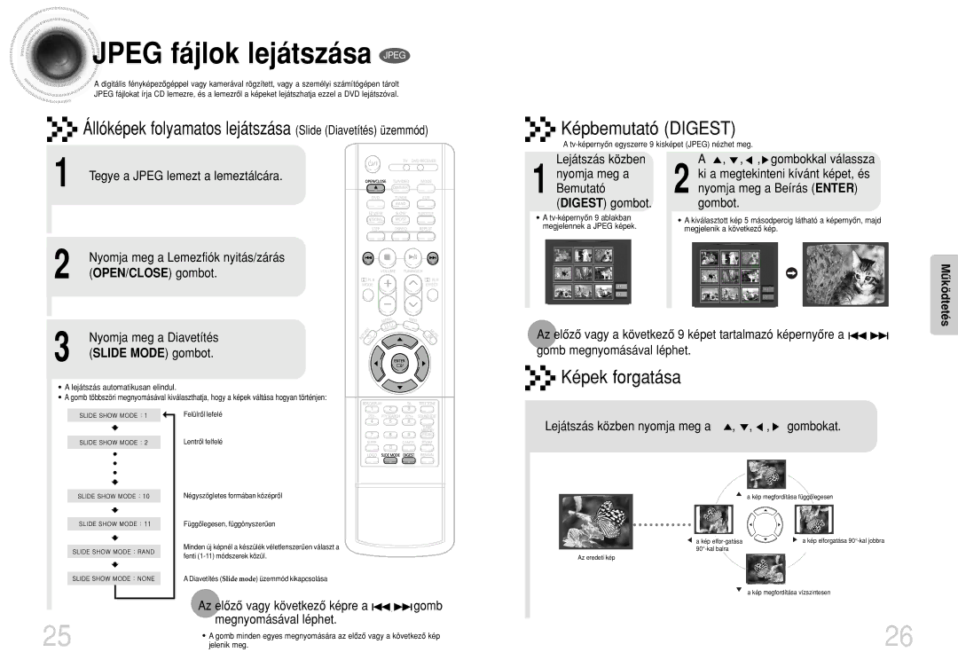 Samsung HTDS400RH/ELS, HTDS420RH/EDC manual Jpeg fájlok lejátszása Jpeg 