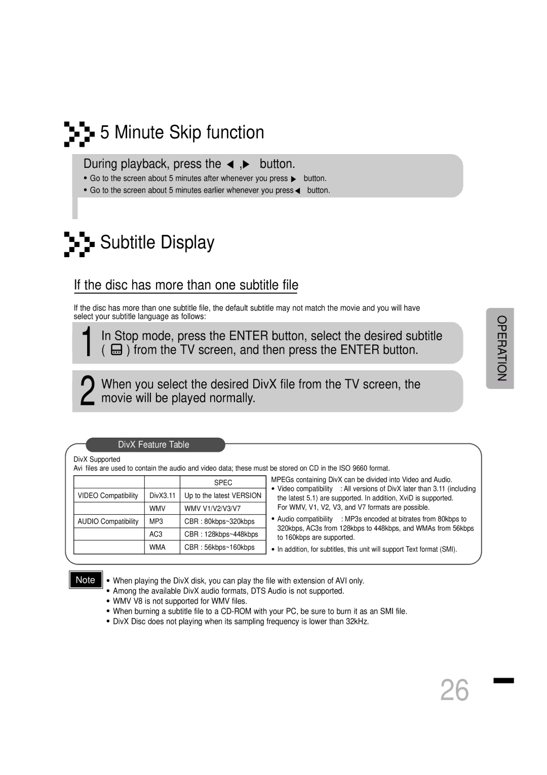 Samsung HTDS460RH/XFO, HTDS460RH/ELS manual Minute Skip function, During playback, press the , button 