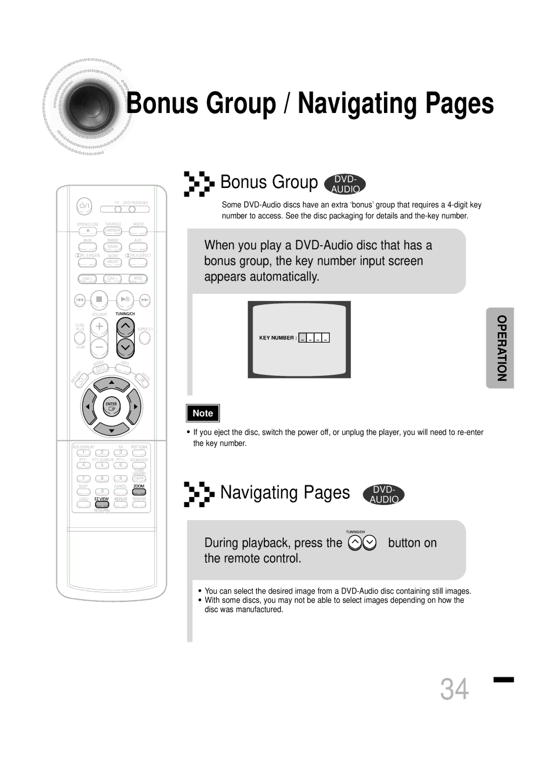 Samsung HTDS460RH/XFO, HTDS460RH/ELS manual Bonus Group / Navigating Pages 