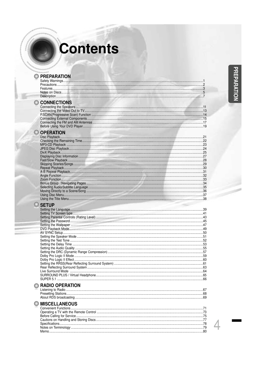 Samsung HTDS460RH/XFO, HTDS460RH/ELS manual Contents 