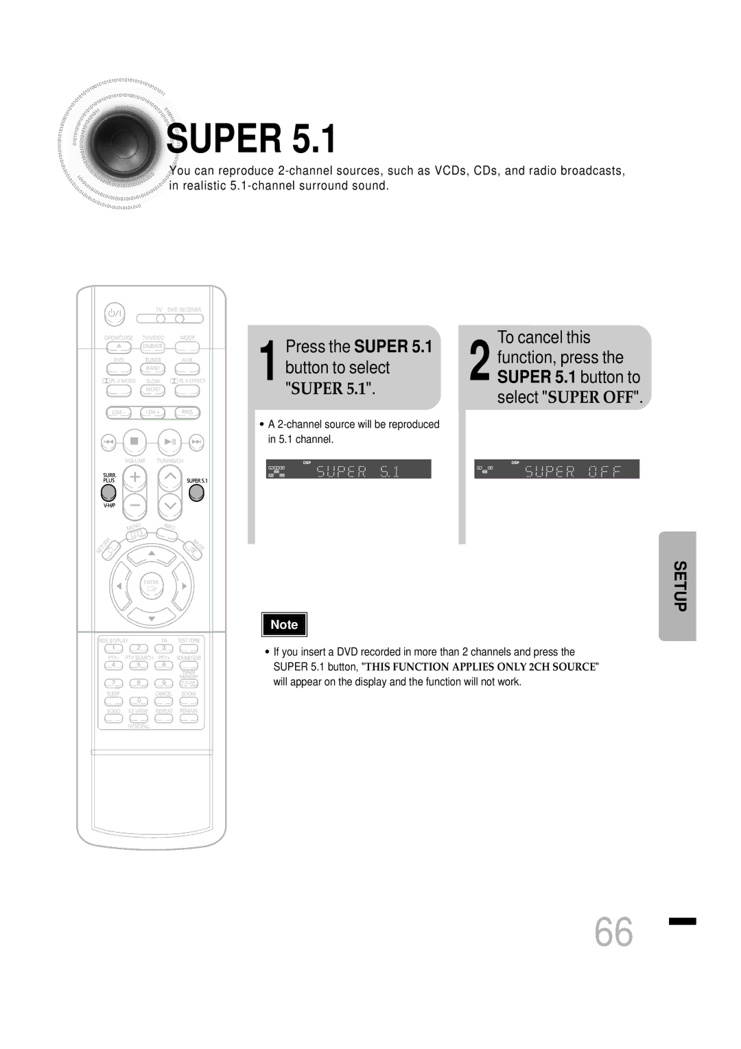 Samsung HTDS460RH/XFO, HTDS460RH/ELS manual Press the Super Button to select, To cancel this 