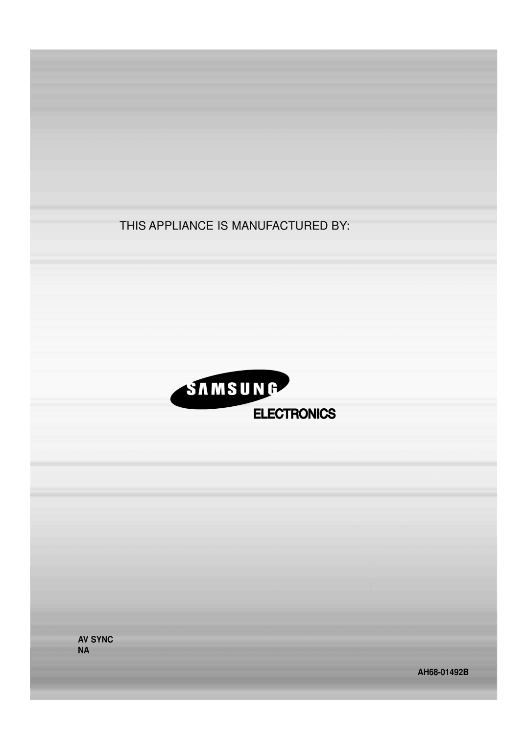 Samsung HTDS460RH/ELS, HTDS460RH/XFO manual This Appliance is Manufactured by 