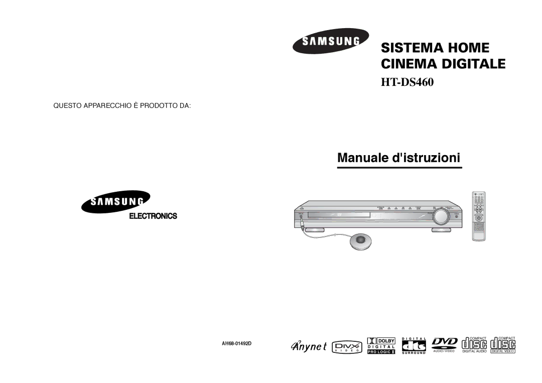 Samsung HTDS460RH/XFO, HTDS460RH/ELS manual AH68-01492D 