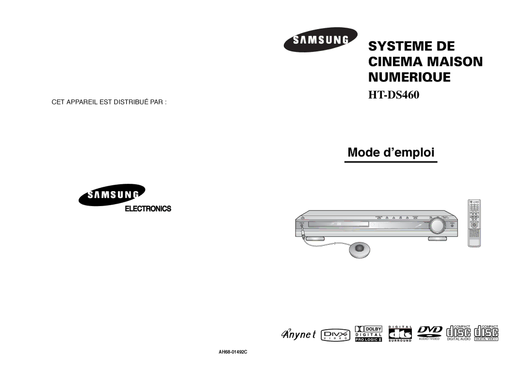 Samsung HTDS460RH/ELS manual AH68-01492C 