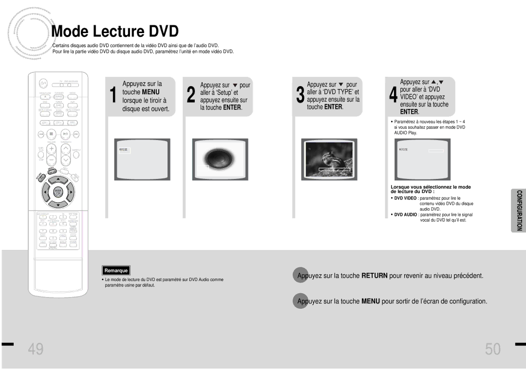 Samsung HTDS460RH/ELS manual Mode Lecture DVD, Lorsque le tiroir à, Disque est ouvert 