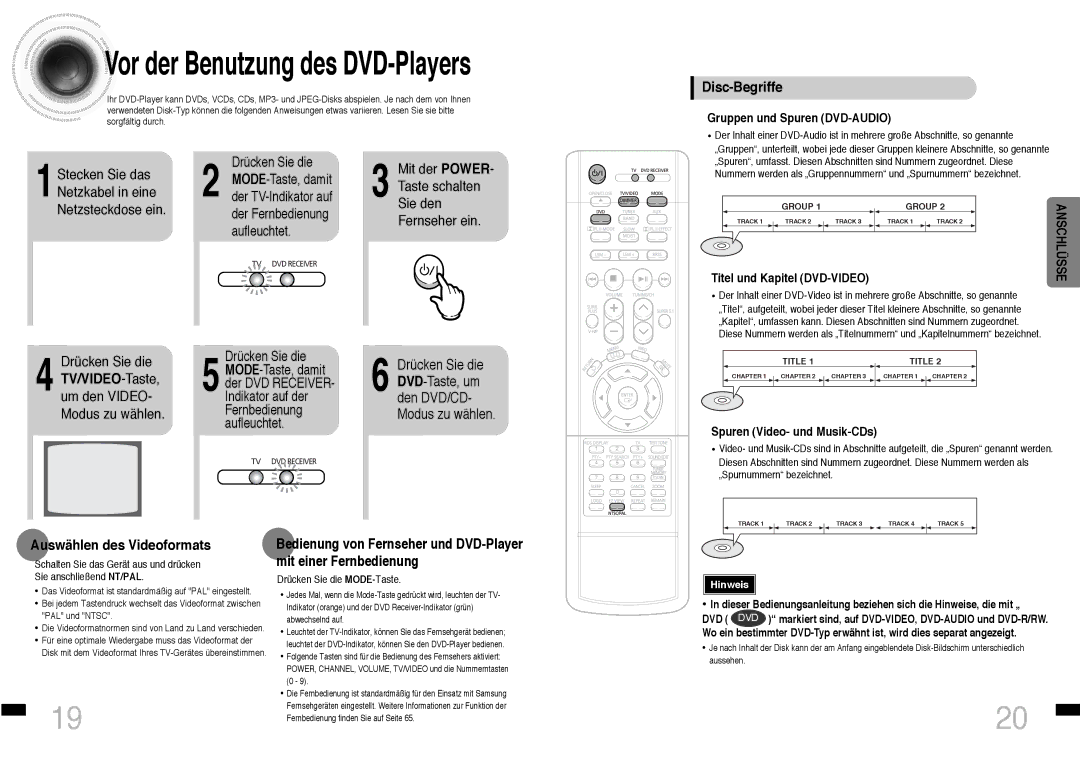 Samsung HTDS460RH/ELS manual Disc-Begriffe 