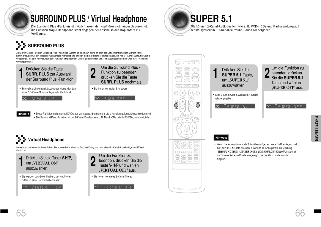 Samsung HTDS460RH/ELS manual Super 5.1-Taste 