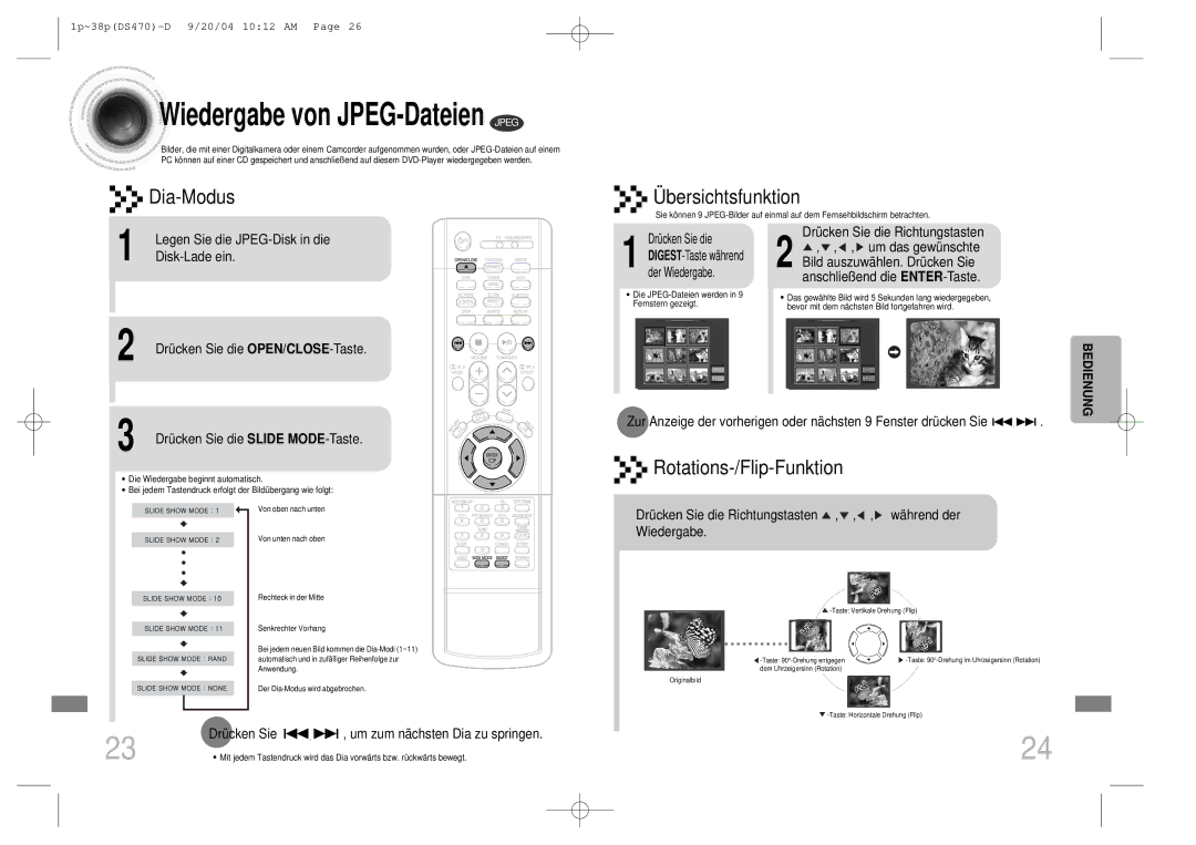 Samsung HTDS470RH/EDC manual Drücken Sie die Slide MODE-Taste, Drücken Sie die Richtungstasten Um das gewünschte 