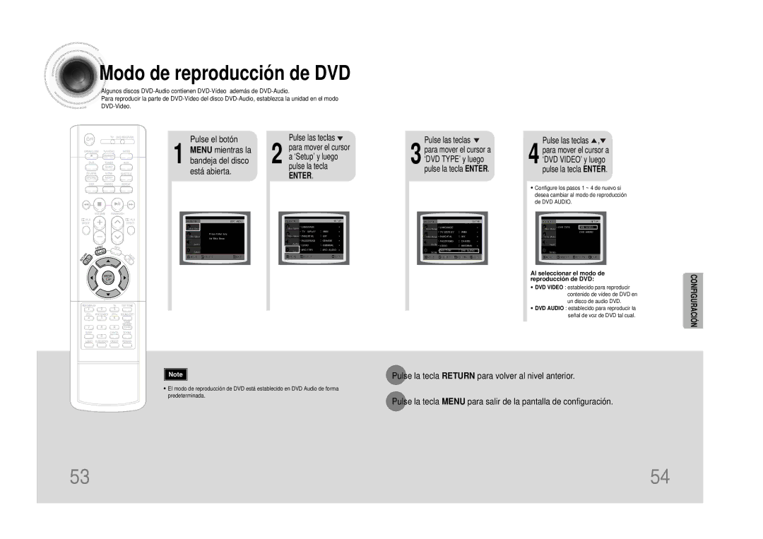 Samsung HTDS490RH/ELS manual Modo de reproducción de DVD, Al seleccionar el modo de reproducción de DVD 