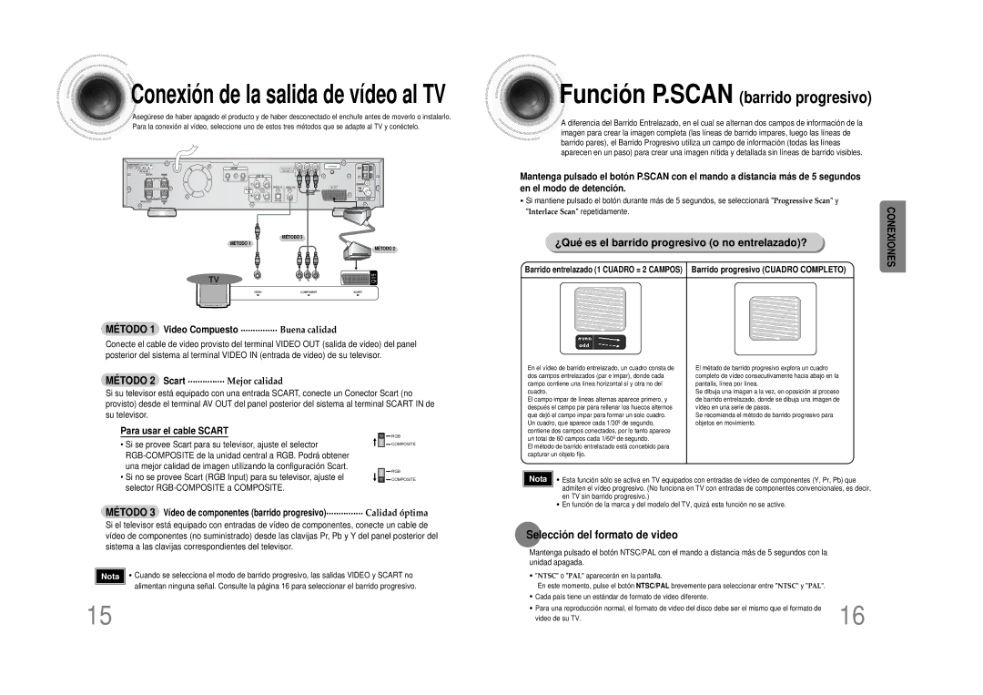 Samsung HTDS490RH/ELS manual ¿Qué es el barrido progresivo o no entrelazado?, Selección del formato de video 