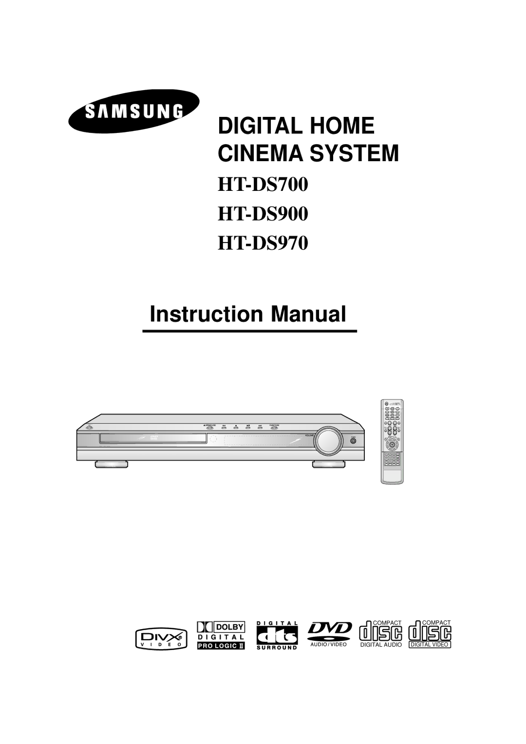 Samsung HTDS900RH/EDC, HTDS700RH/EDC, HTDS700RH/ELS, HTDS900RH/XFO, HTDS700RH/XFO manual Digital Home Cinema System 