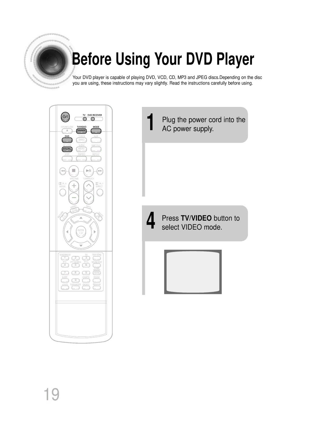 Samsung HTDS700RH/EDC, HTDS900RH/EDC, HTDS700RH/ELS, HTDS900RH/XFO manual Before Using Your DVD Player, AC power supply 