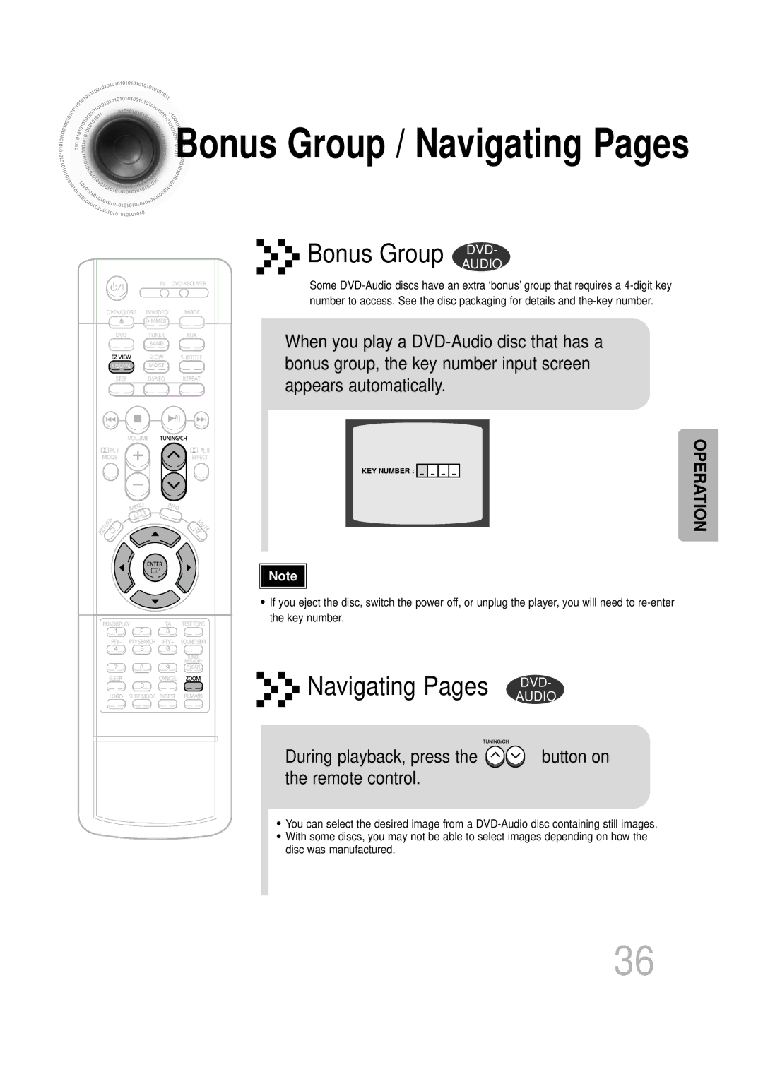 Samsung HTDS700RH/ELS, HTDS700RH/EDC, HTDS900RH/EDC, HTDS900RH/XFO, HTDS700RH/XFO manual Bonus Group / Navigating Pages 