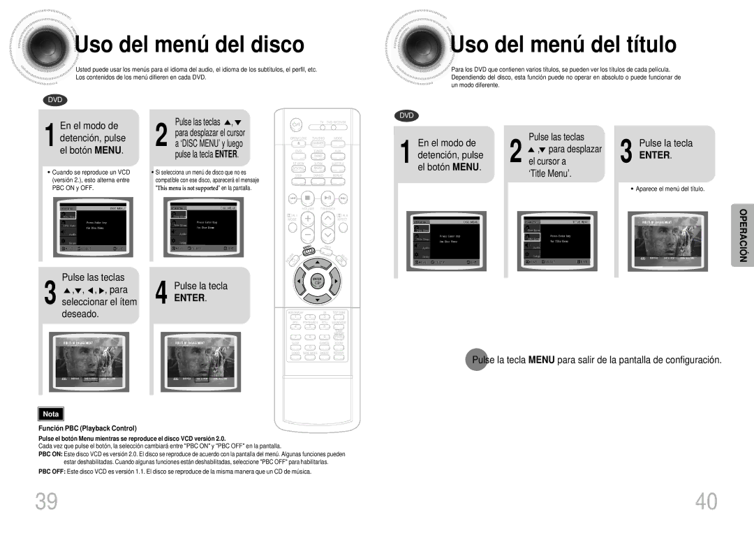 Samsung HTDS900RH/EDC, HTDS700RH/EDC manual Uso del menú del disco, Uso del menú del título 