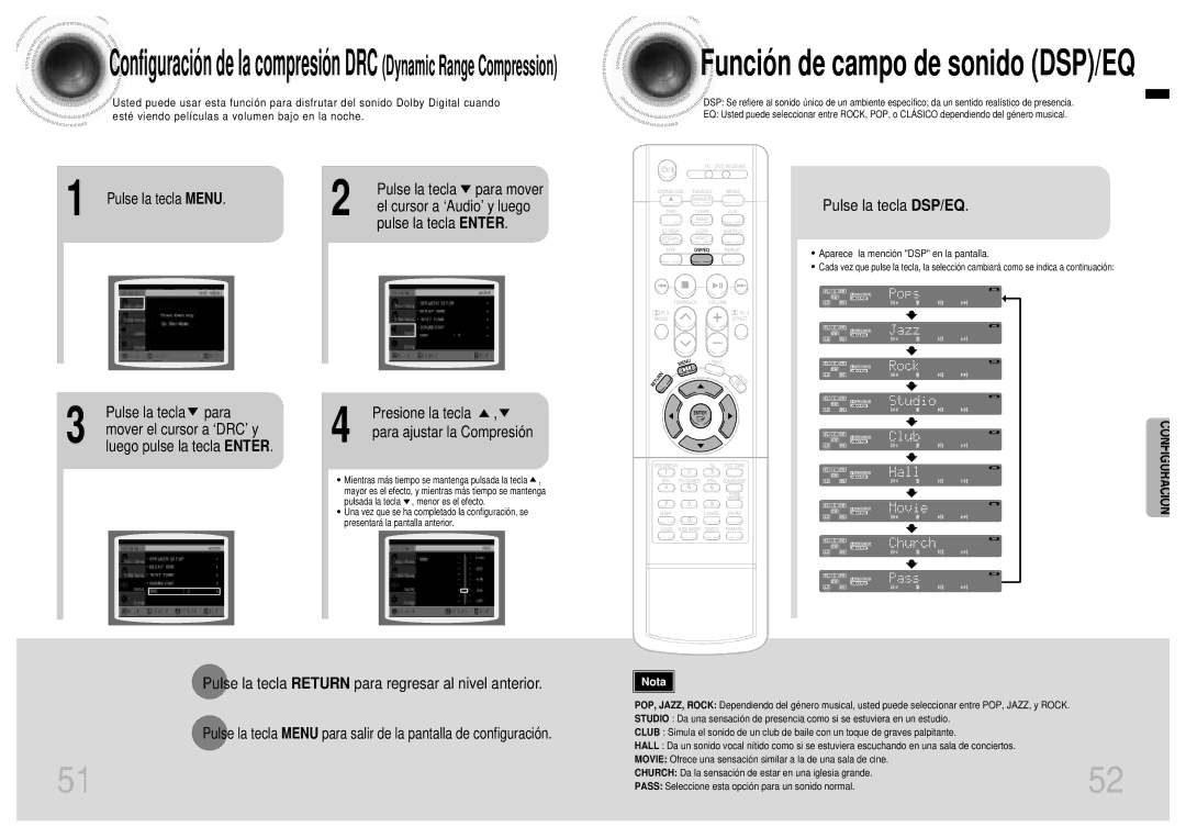 Samsung HT-EV100, HTEV100RH/ELS manual Configuració N 