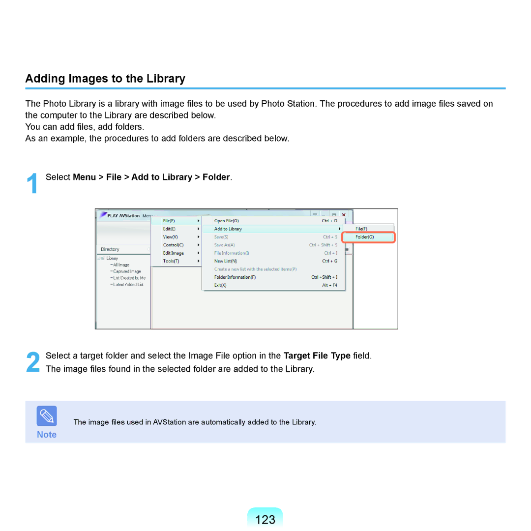 Samsung HTQ45, Q46 manual 123, Adding Images to the Library 