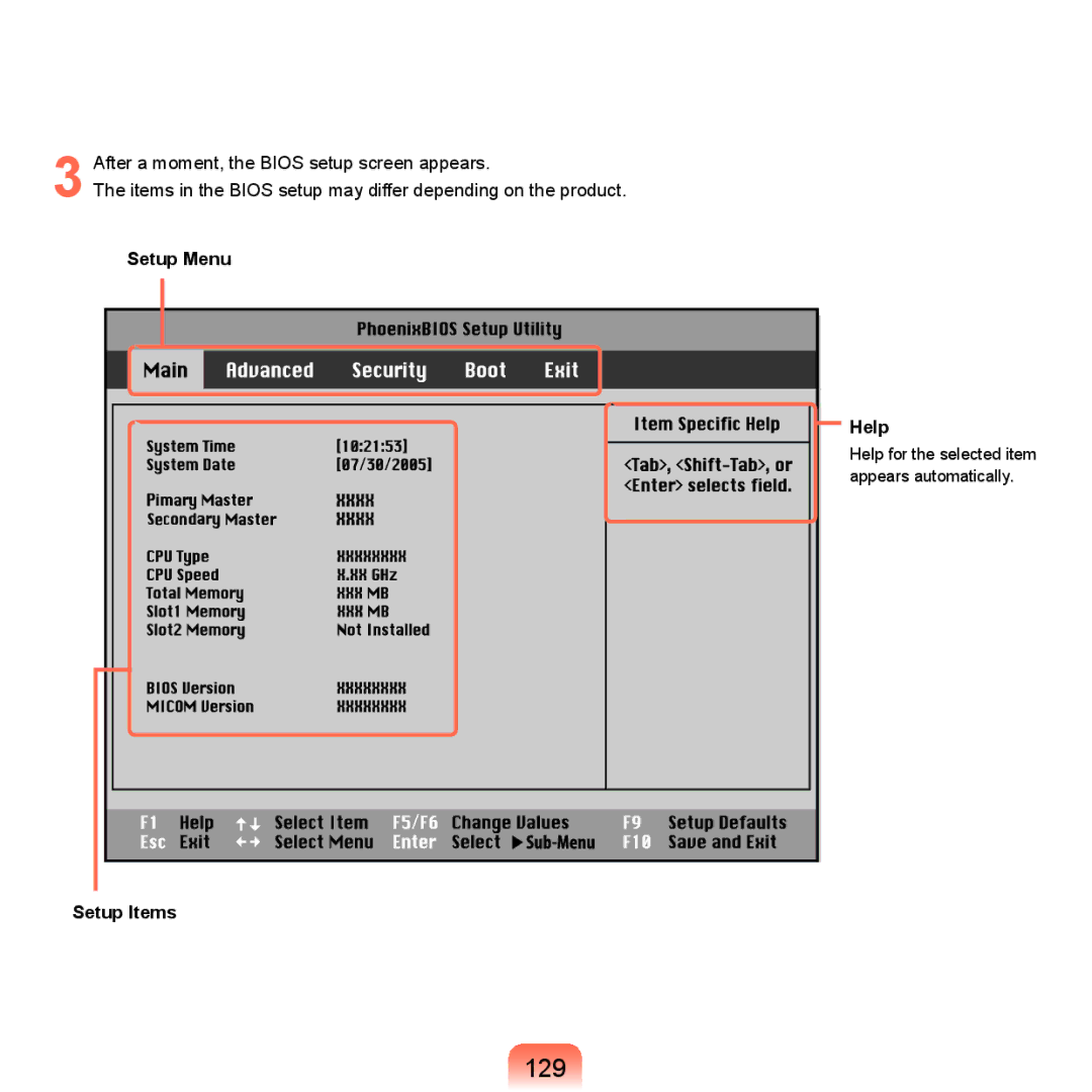 Samsung HTQ45, Q46 manual 129, Setup Menu Help, Setup Items 