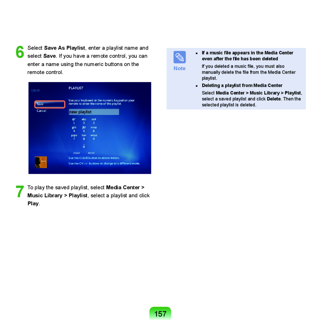 Samsung HTQ45, Q46 manual 157, If a music file appears in the Media Center, Even after the file has been deleted 