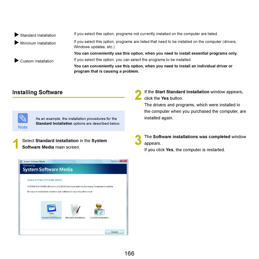 Samsung Q46, HTQ45 manual 166, Installing Software 