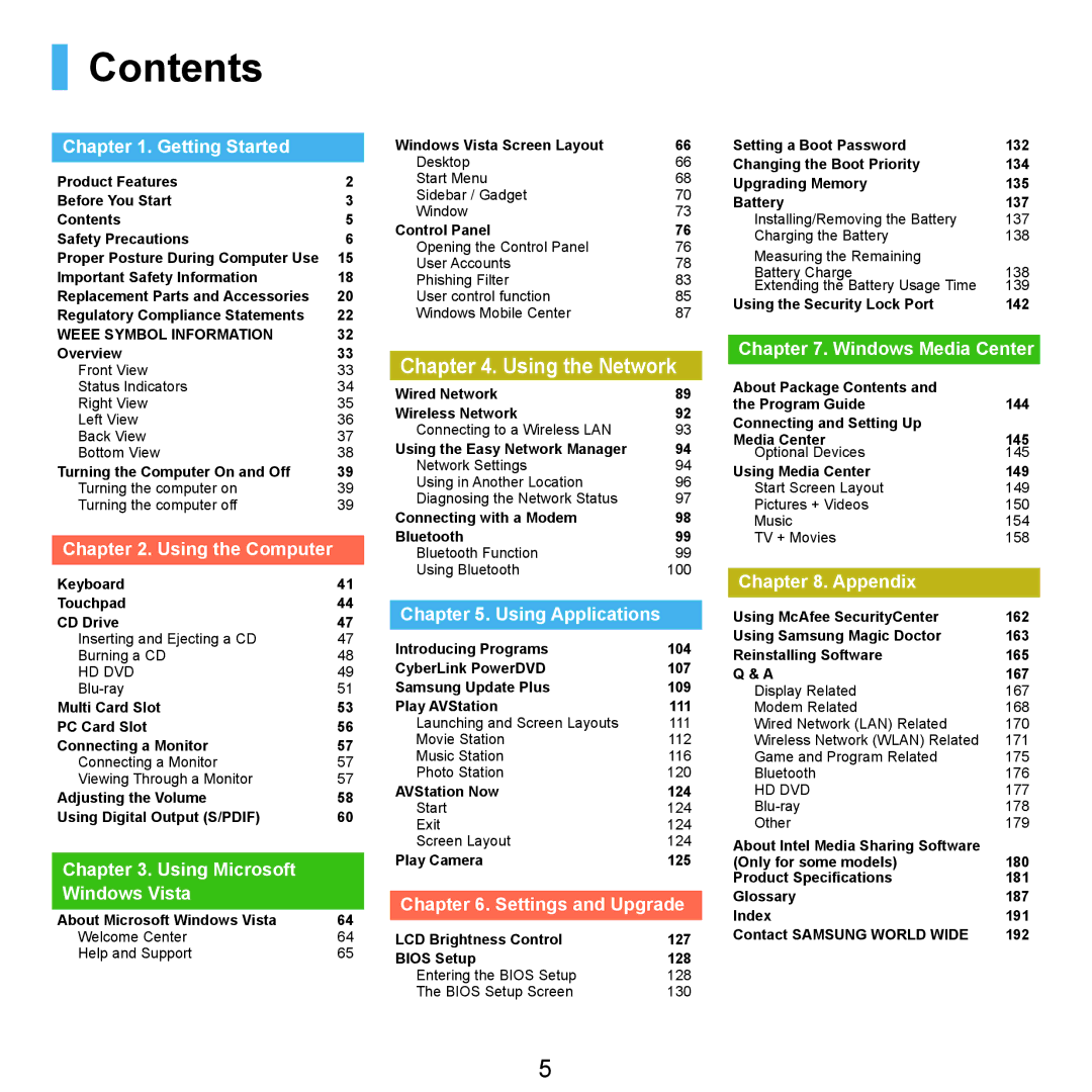 Samsung HTQ45, Q46 manual Contents 