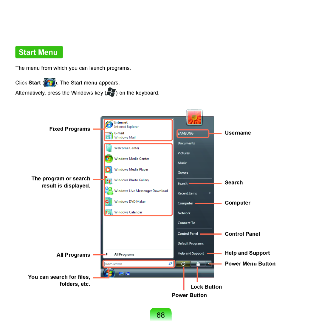 Samsung Q46, HTQ45 manual Start Menu 