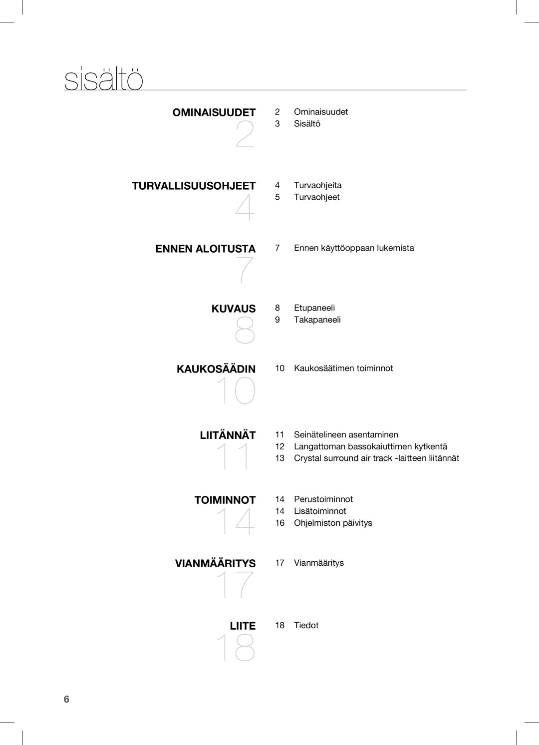 Samsung HW-C450/XEE manual Sisältö 