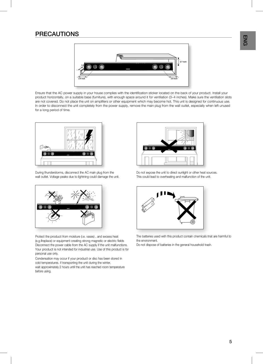 Samsung AH68-02273S, HW-C451, HW-C450 user manual PREcAUTiOnS 