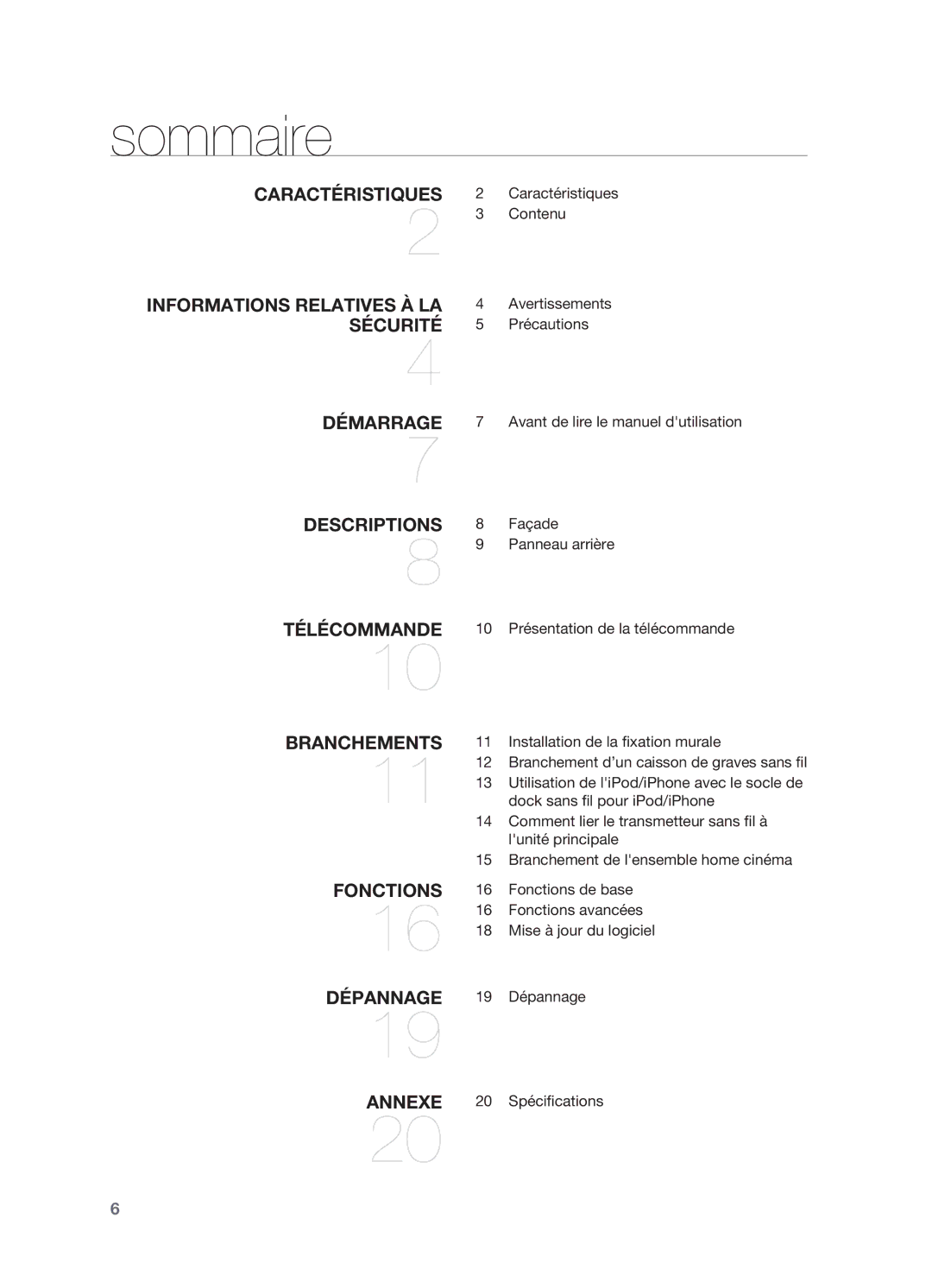 Samsung HW-C470/XEF manual Sommaire 