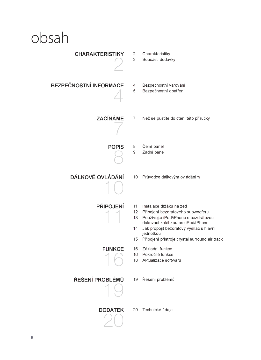 Samsung HW-C470/XEF manual Obsah 