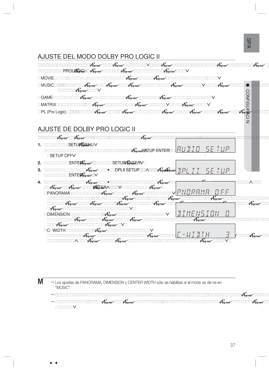 Samsung HW-C560S/XEF manual Ajuste DEL Modo Dolby PRO Logic, Ajuste DE Dolby PRO Logic 