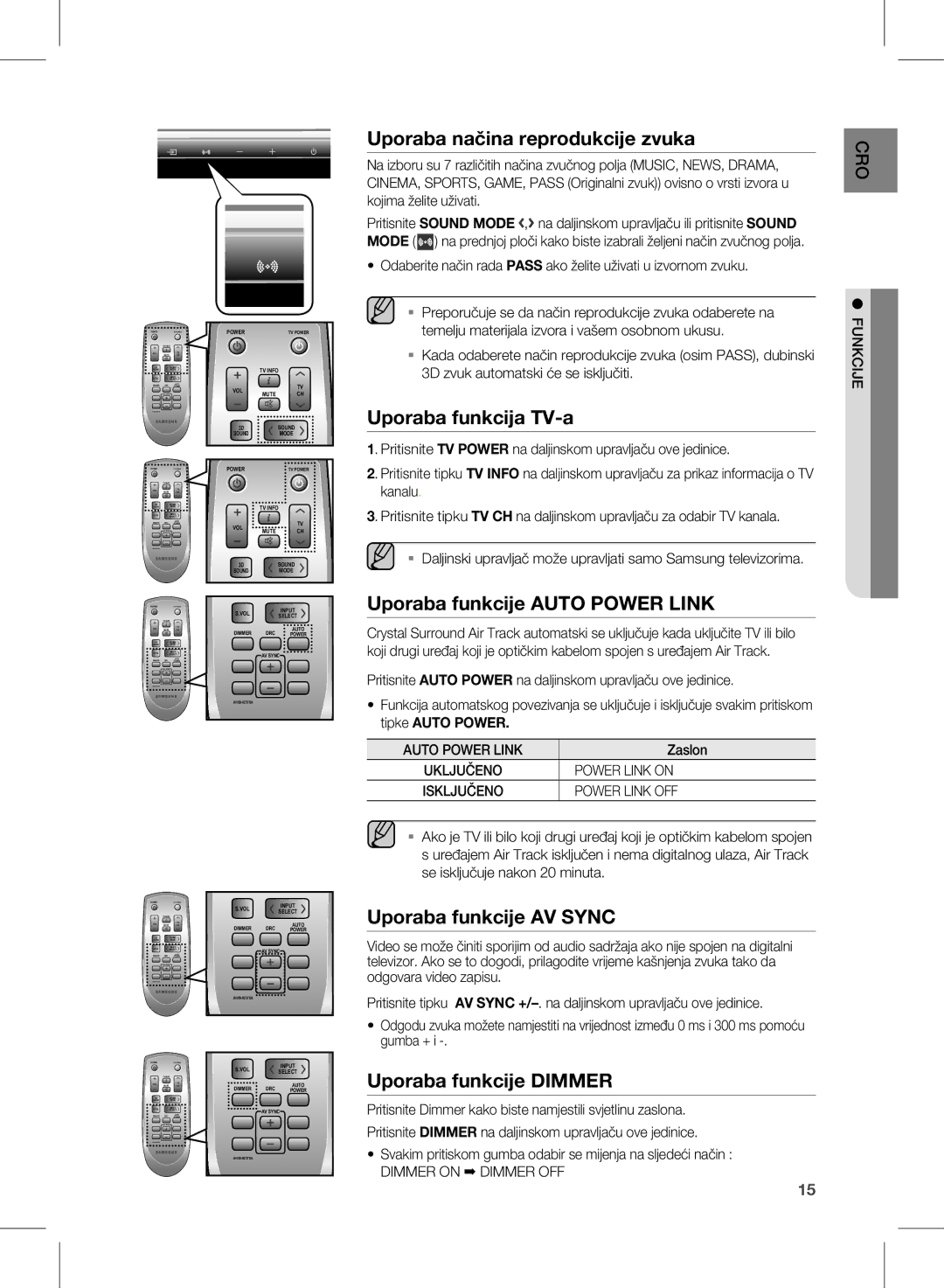 Samsung HW-D350/EN manual Auto Power Link, Power Link on, Power Link OFF, Dimmer on Dimmer OFF 