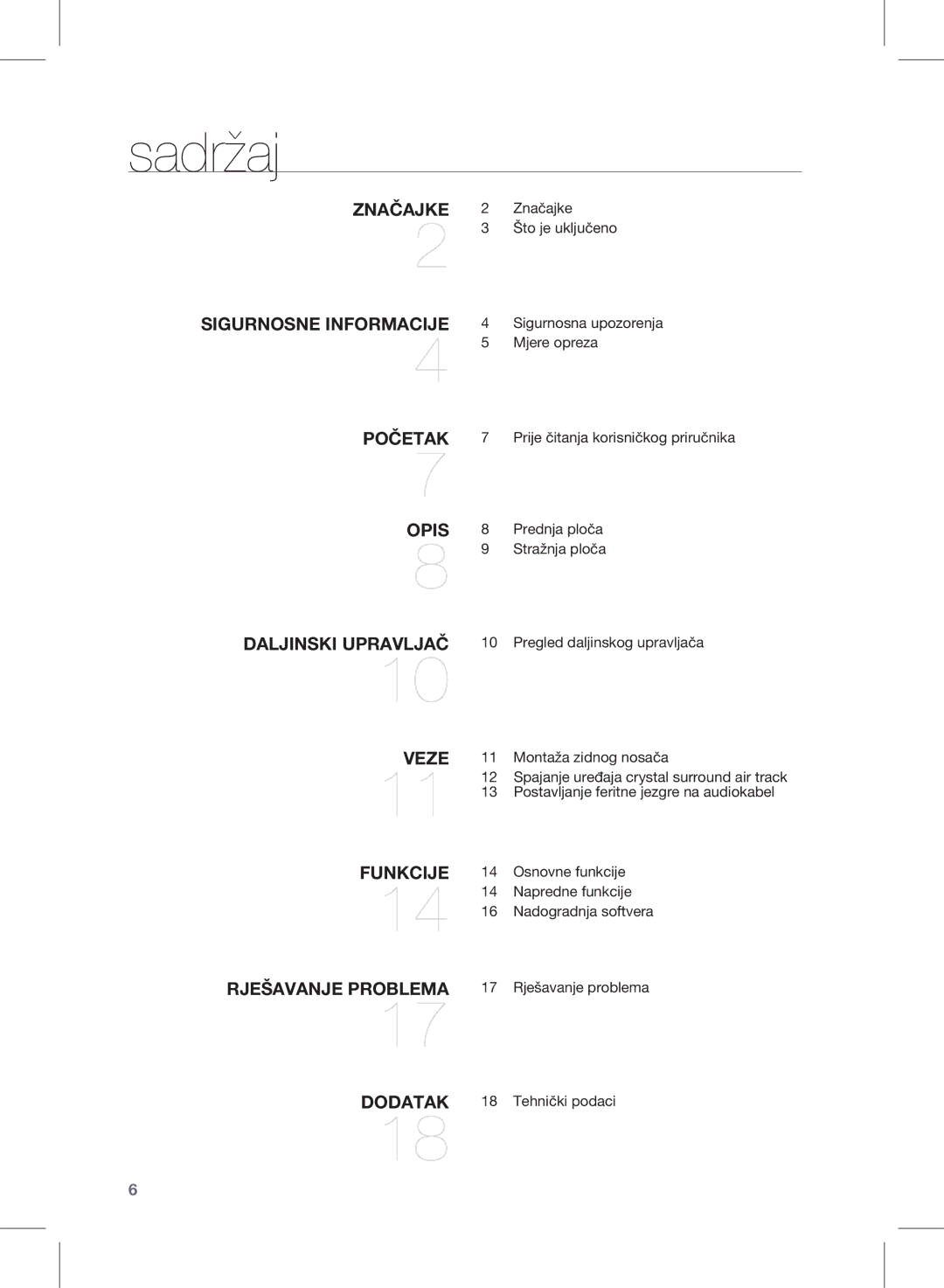 Samsung HW-D350/EN manual Sadržaj, Veze 