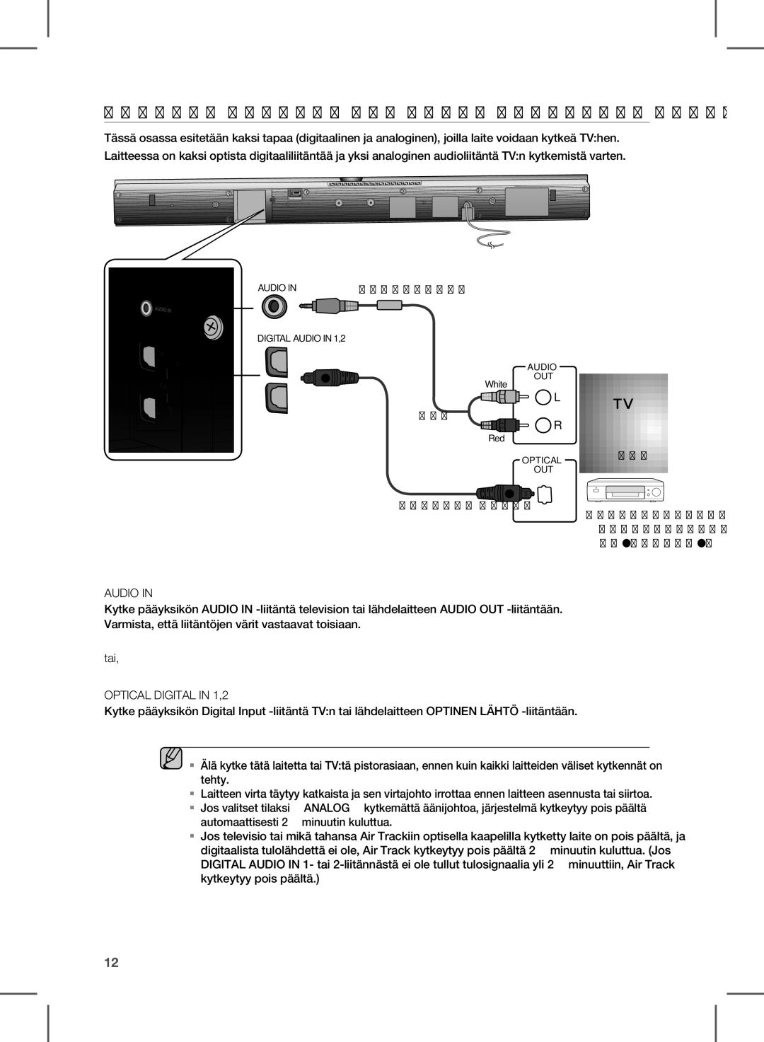 Samsung HW-D350/XE manual CrYSTaL SurounD air TraCK -LaiTTeen LiiTÄnnÄT, AuDio 