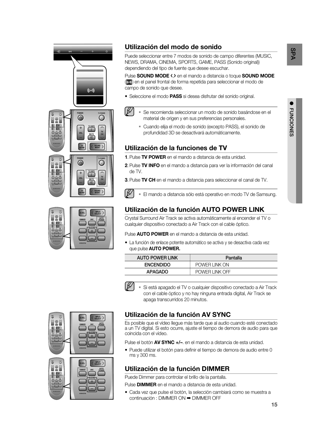 Samsung HW-D351/ZF, HW-D350/ZF manual Utilización del modo de sonido 