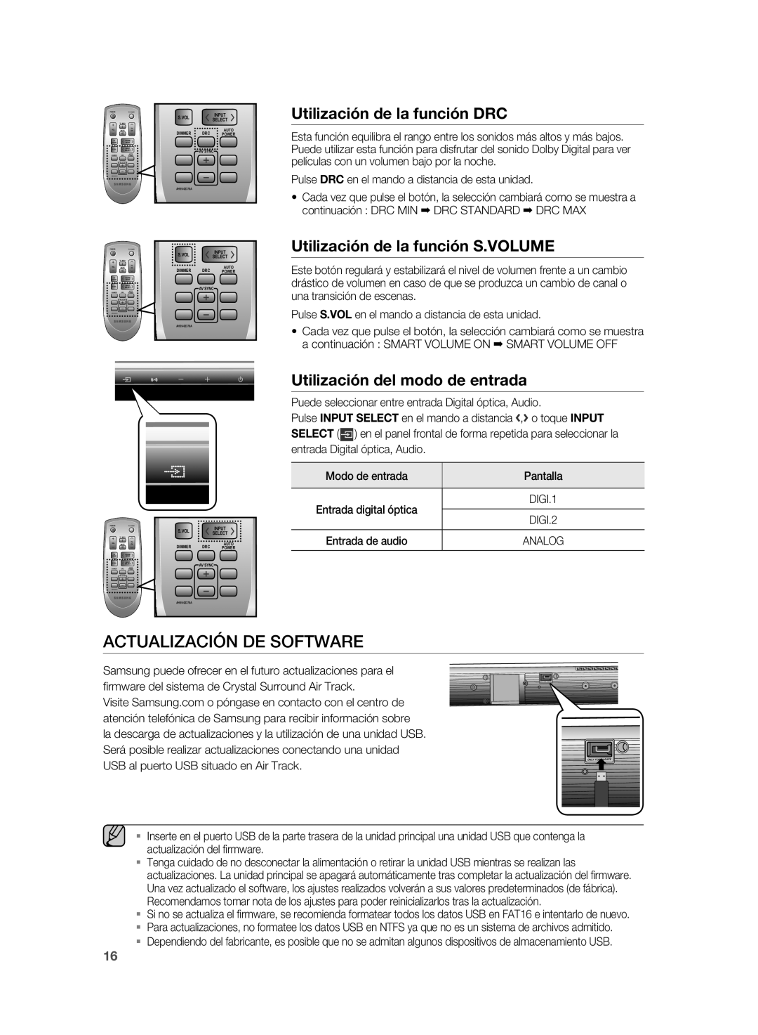 Samsung HW-D350/ZF, HW-D351/ZF manual Actualización DE Software, Vol 