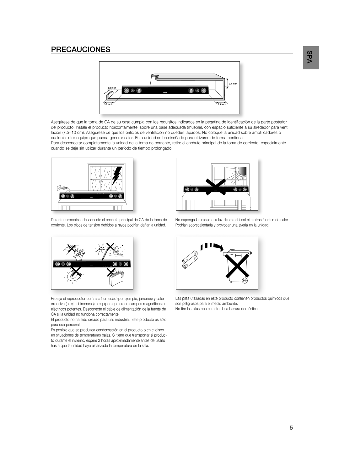 Samsung HW-D351/ZF, HW-D350/ZF manual PrecAUciOneS 