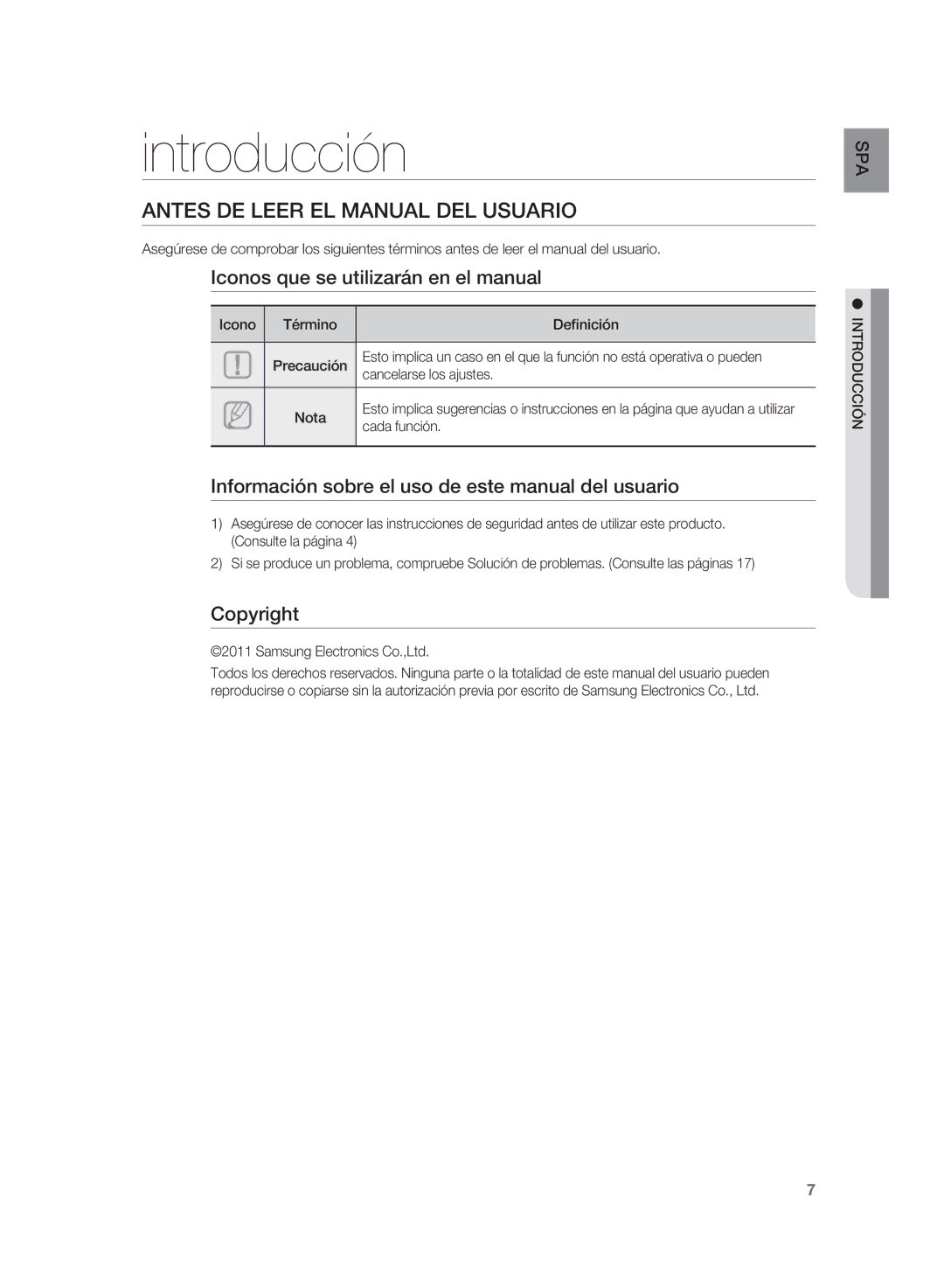 Samsung HW-D351/ZF, HW-D350/ZF manual Introducción, Antes DE Leer EL Manual DEL Usuario 