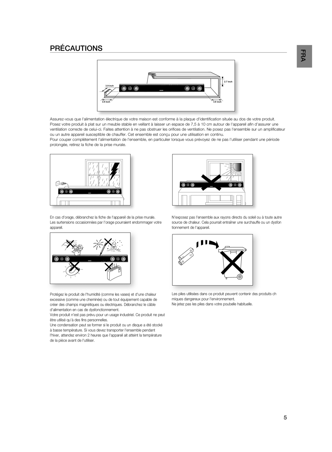 Samsung HW-D350/ZF manual PrÉCAUTiOnS 