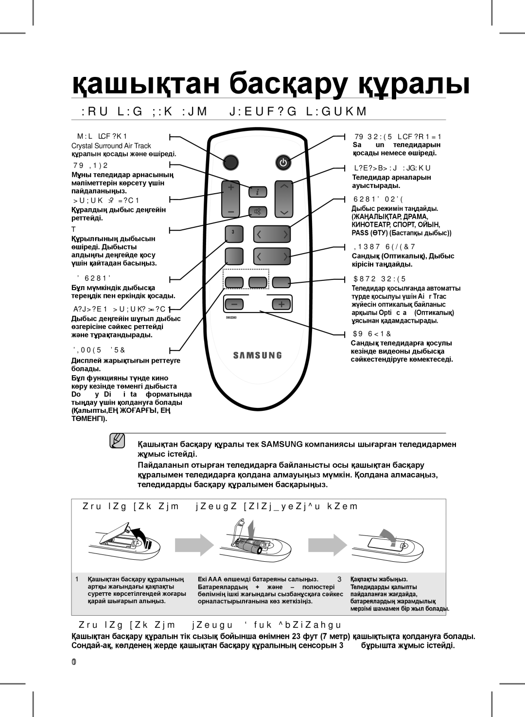 Samsung HW-D351/RU manual Қашықтан Басқару Құралымен Танысу, Қашықтан басқару құралына батареяларды салу 