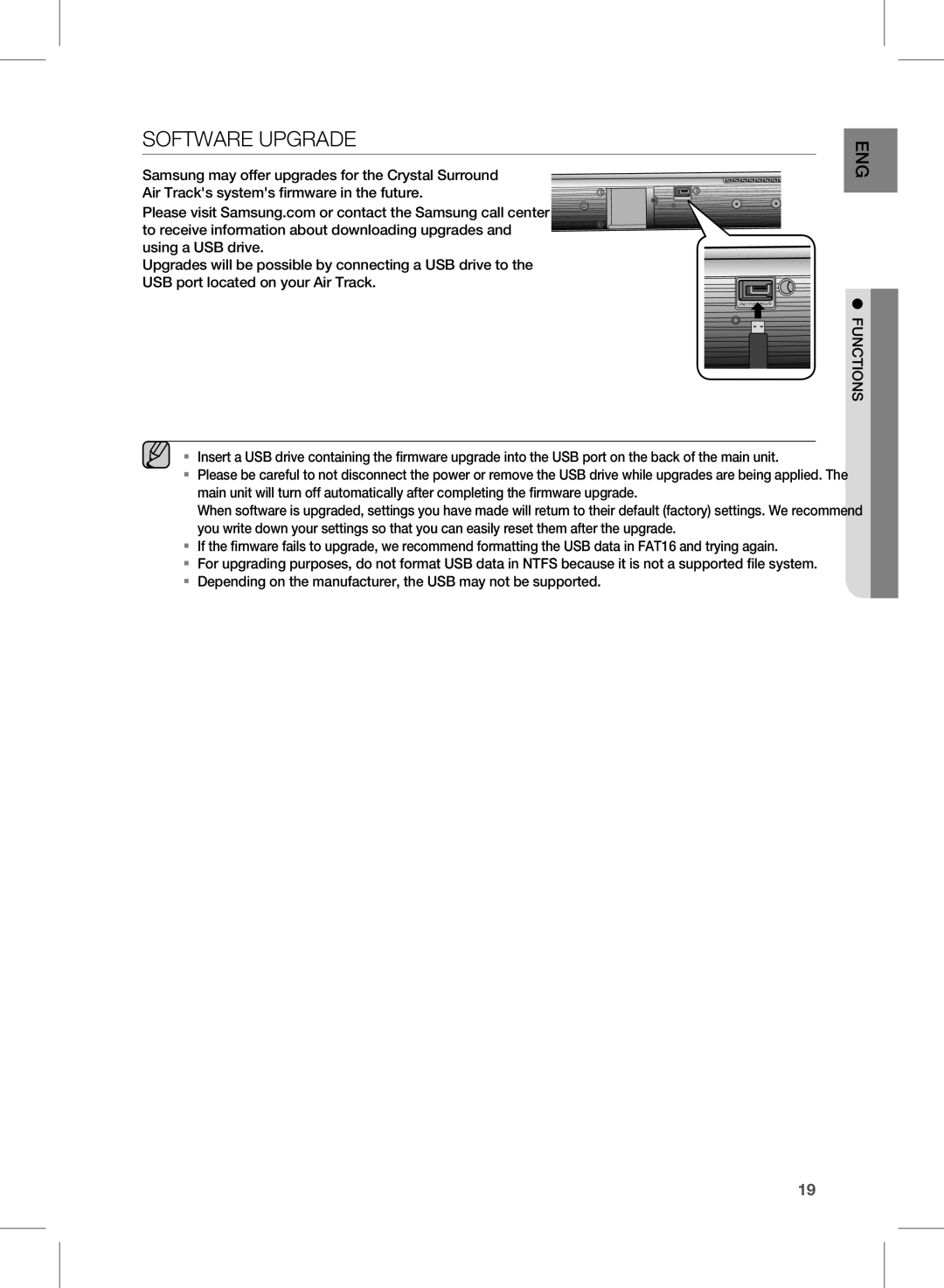 Samsung HW-D451, HW-D450 user manual Software Upgrade 