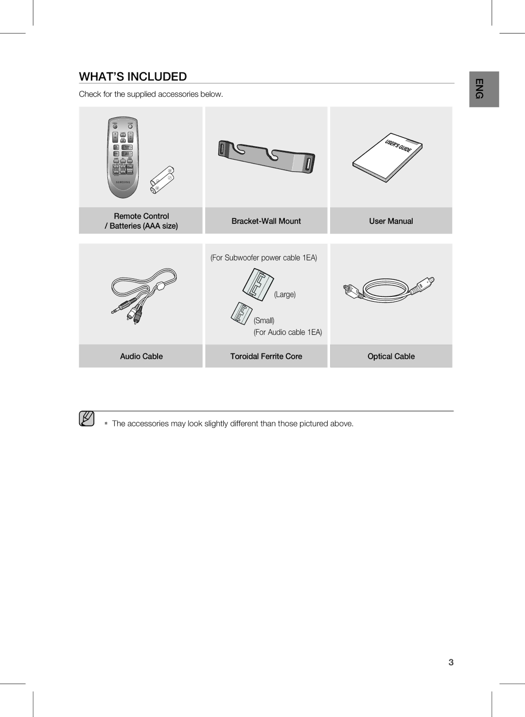 Samsung HW-D451, HW-D450 user manual WHAT’s inclUDED, EnG 