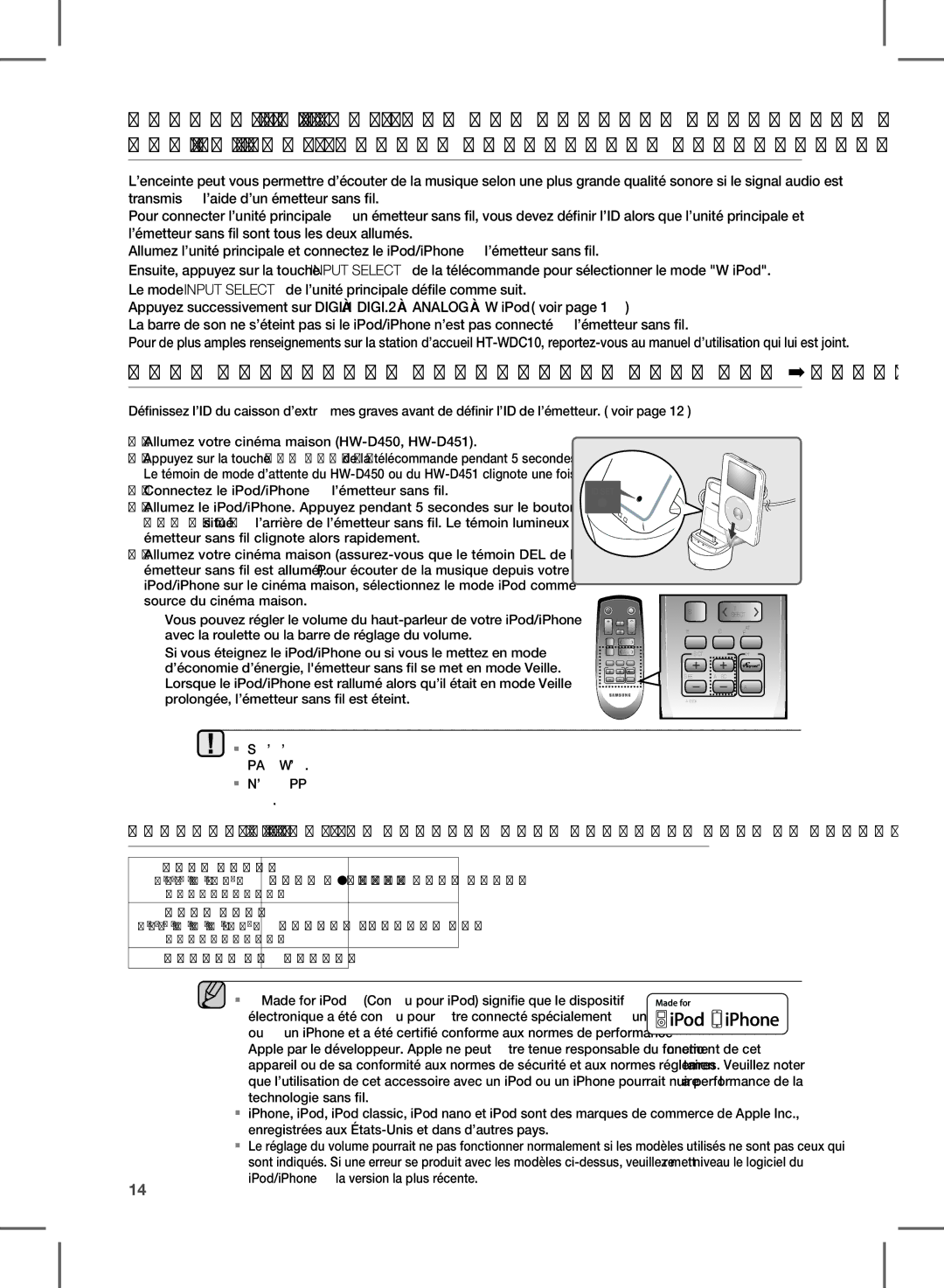 Samsung HW-D450, HW-D451 user manual POUr CONNECTEr L’ÉMETTEUr Sans FiL À L’UNiTÉ PriNCiPALE 