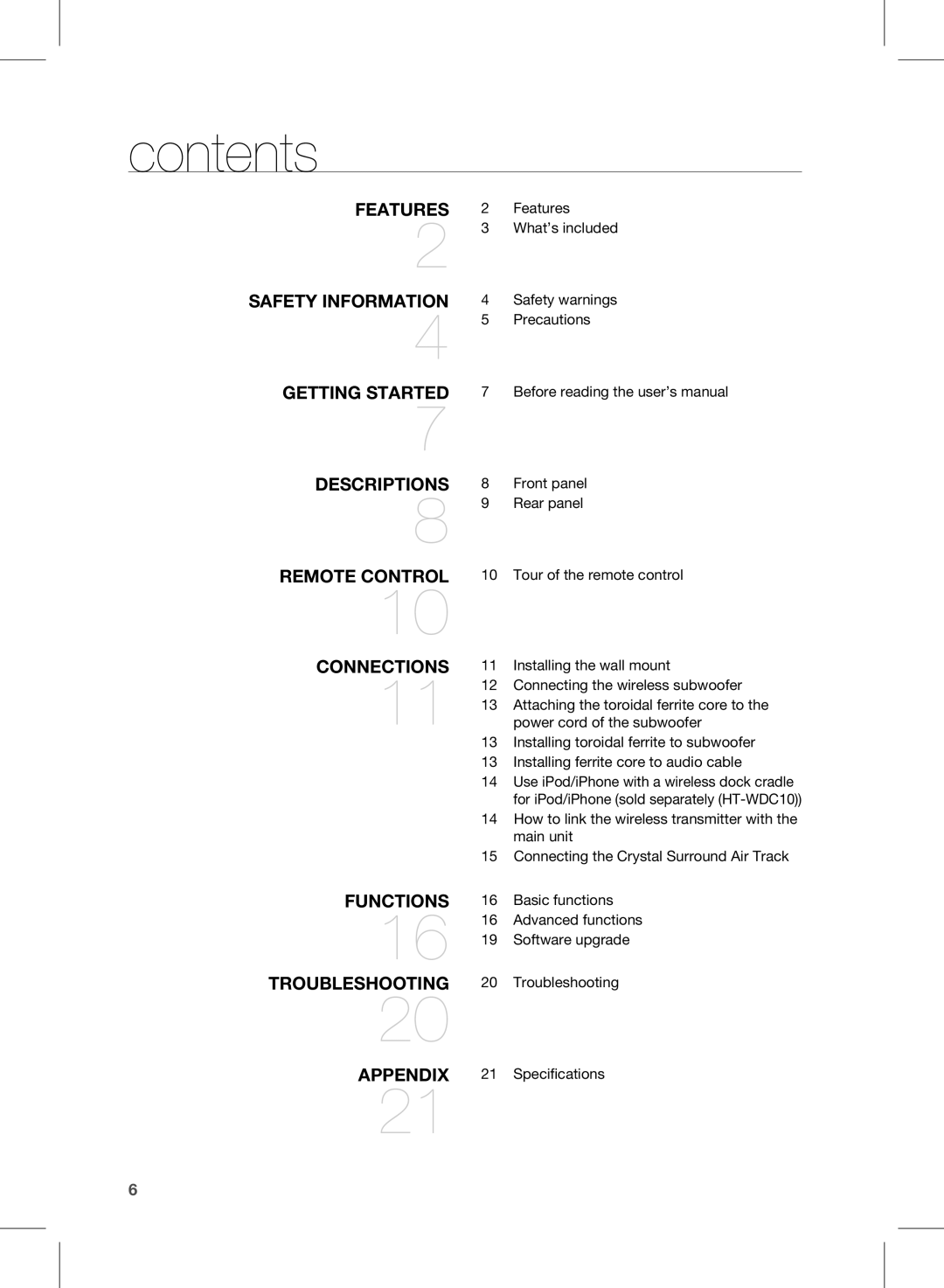 Samsung HW-D450, HW-D451 user manual Contents 