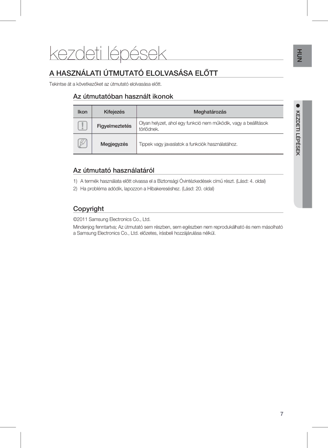 Samsung HW-D450/ZF, HW-D450/EN, HW-D450/XE manual Kezdeti lépések, Használati Útmutató Elolvasása Előtt 