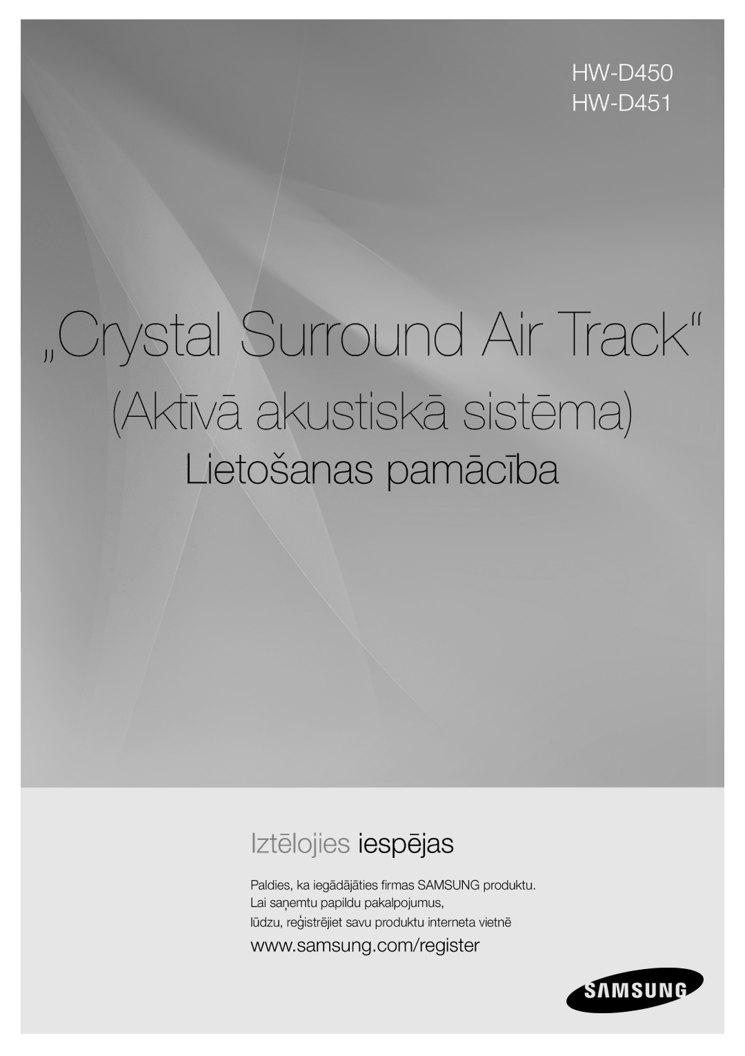 Samsung HW-D450/EN manual „Crystal Surround Air Track 