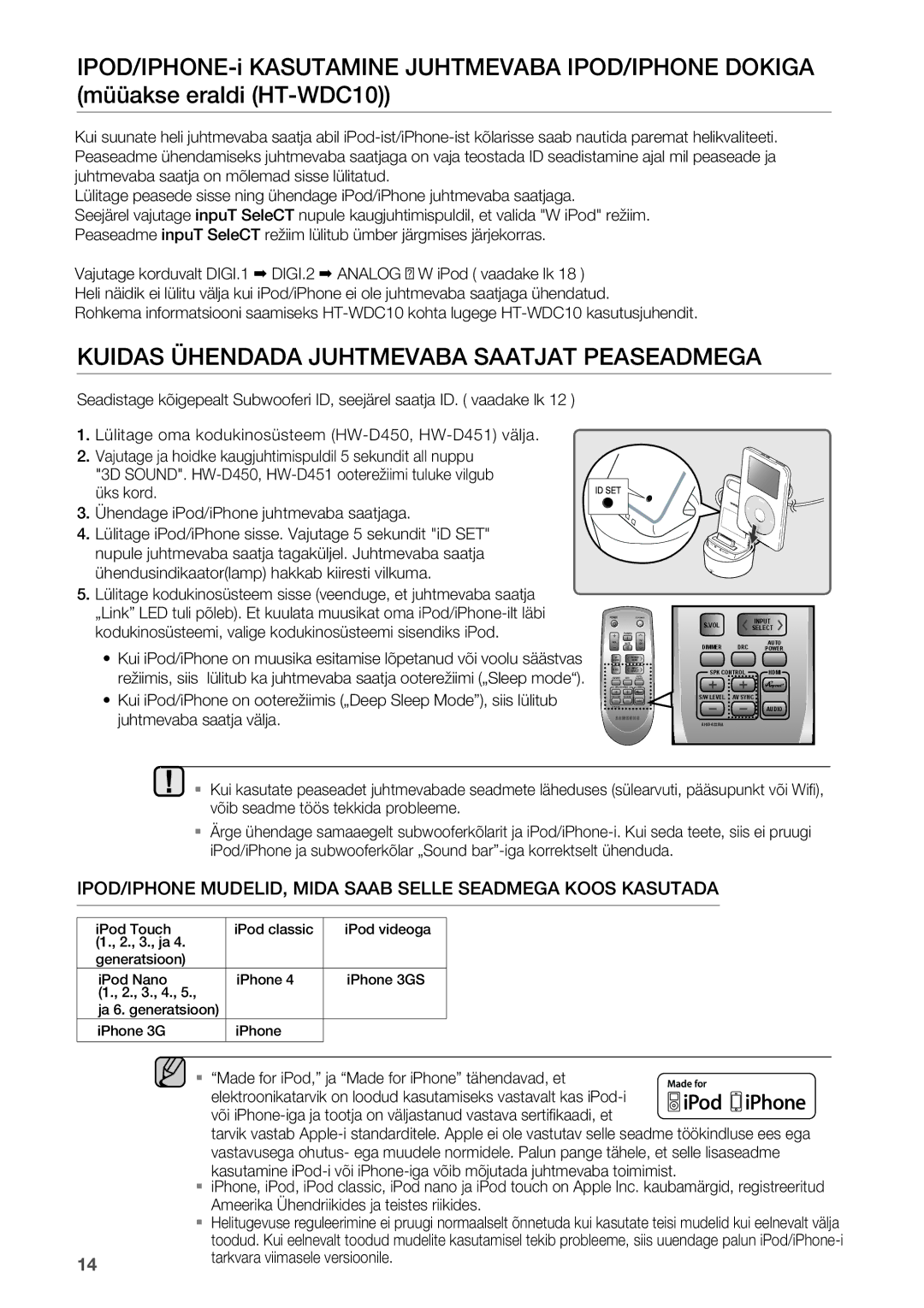 Samsung HW-D450/EN manual Kuidas Ühendada Juhtmevaba Saatjat Peaseadmega 