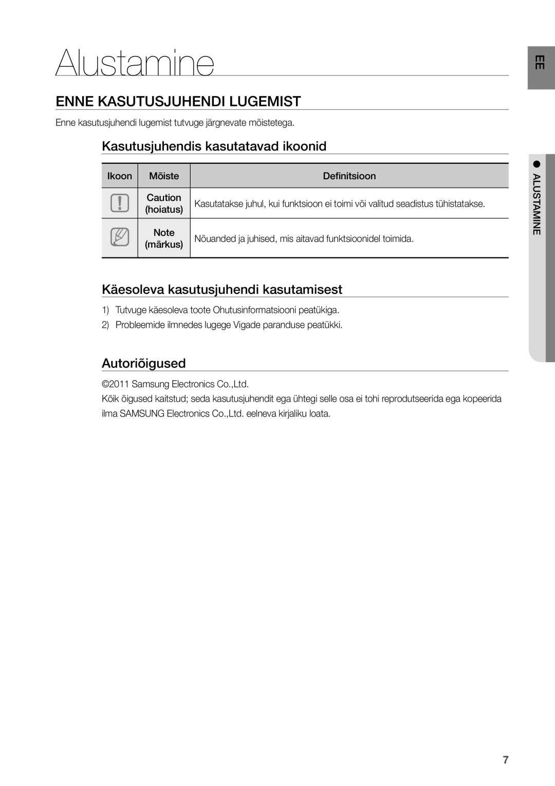 Samsung HW-D450/EN manual Alustamine, Enne Kasutusjuhendi Lugemist 